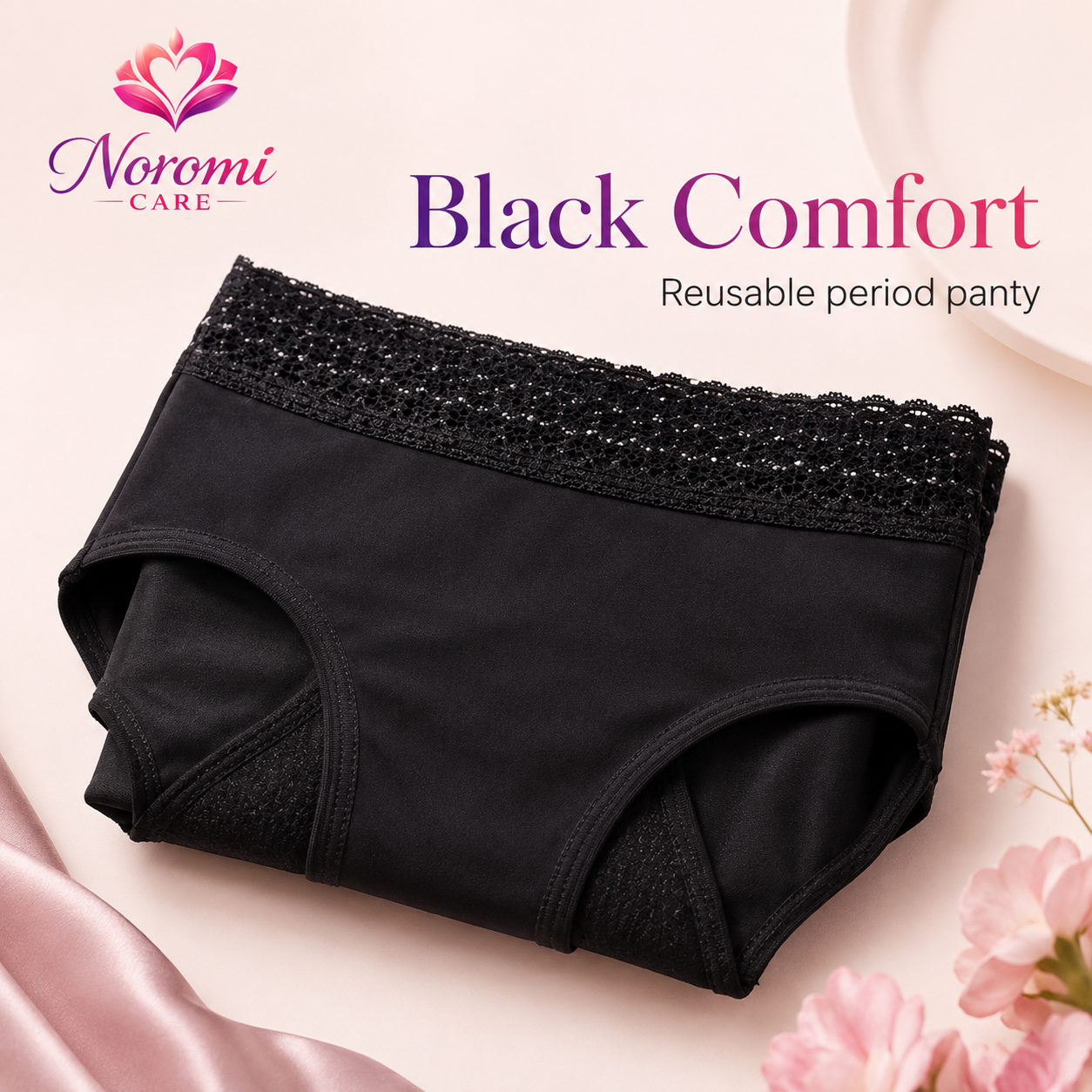 Noromi Care Leak-Proof Period Panty - Black Comfort product view 2