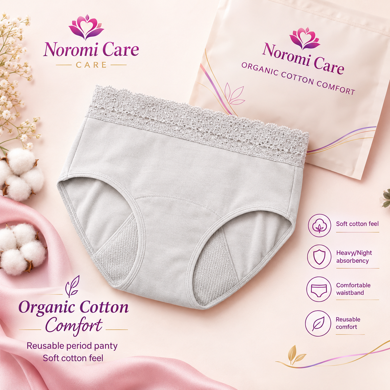 Noromi Care Period Panty - Organic Cotton Comfort